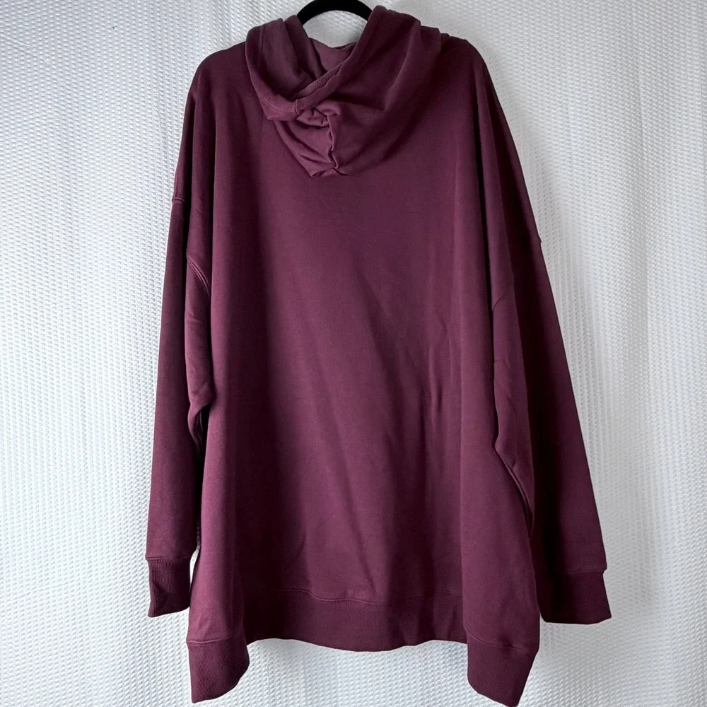 Yitty 4X Oversized Burgundy Pullover Hoodie Dress Sweater Pocket  NWT Cozy - Picture 2 of 10